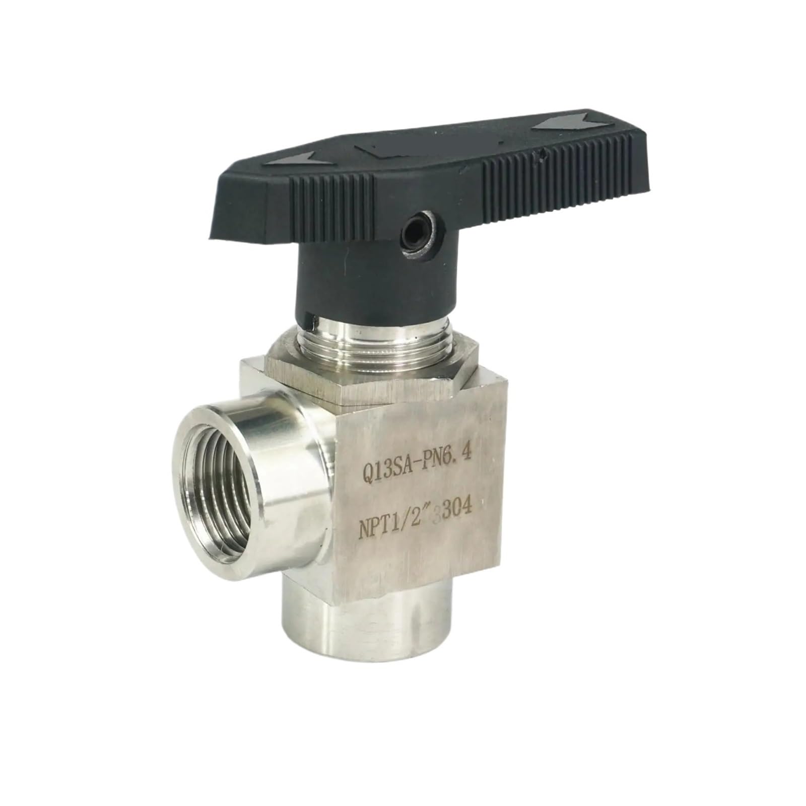 Vanne à bille 1/2 NPT femelle inox 304 coude isobar 915 PSI
