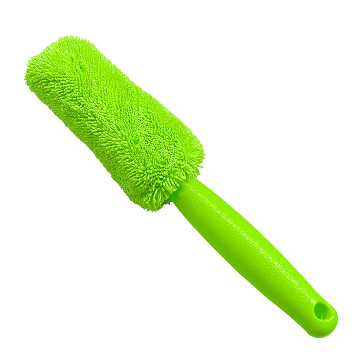 2PCS Car Wheel Brush, Soft Microfiber Wheel Rim Brush Kit, No Metal Non-Scratch Car Tire Washing Tool, Universal Wheel Cleaner Tool for Cars, Motorcycles (Green)