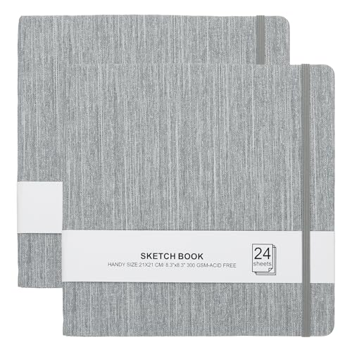 Carnet d'aquarelle 300GSM sans acide PATIKIL papier 24 feuilles gris