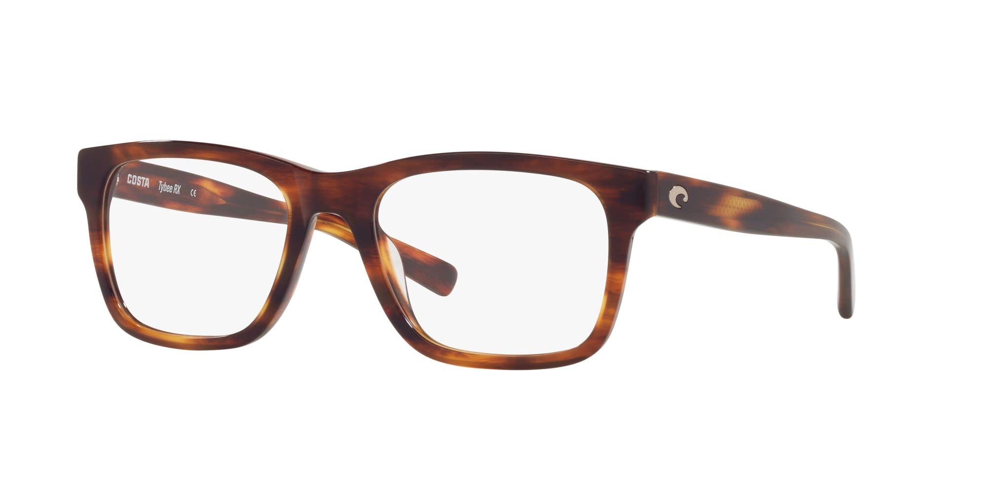 Costa del Mar Mens Tybee RX Square Prescription Eyewear Frames, Tortoise/Demo Lens, 55 mm