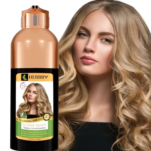 HERBBY Hair Color Shampoo for Gray Hair Coverage&Color Transform with 9 Herbal Extracts –Long...
