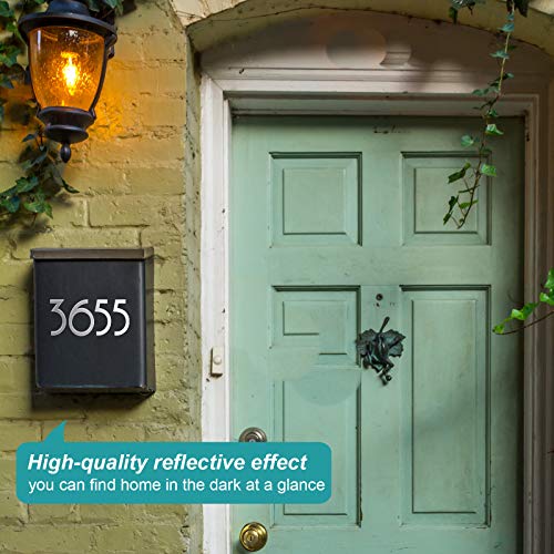 60 Pieces Mailbox Numbers Sticker Reflective Self Adhesive Vinyl Waterproof 0-9 Number Diy Decorations For Mailbox, Sign, Door, Car, Business, Address Number (Silver,3 Inches) #TOP6