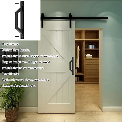 Image of Heavy Type Sliding barn Door Handle Wooden Door Pull Handle 20cm Black Metal Doorknob (1, Black)