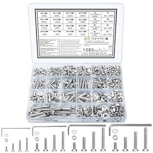 Zrfgbxim 1080 Senkkopfschrauben Muttern Set 1080 Teile
