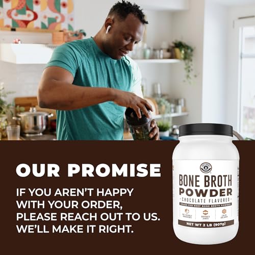 Image of Bone Broth Protein Powder From Grass Fed Beef, Chocolate, 32oz