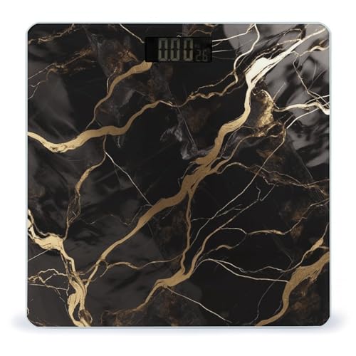 Báscula digital de baño Black Gold Marble de alta precisión