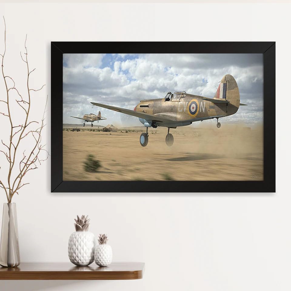 GADGETS WRAP Printed Photo Frame Matte Painting for Home Office Studio Living Room Decoration (14x11inch Black Framed) - P 40 Raaf Tomahawks