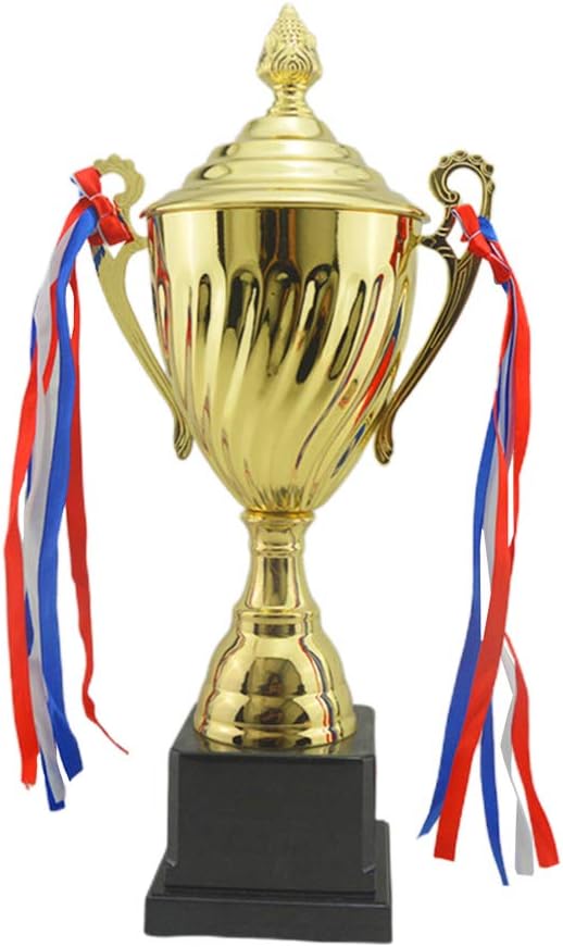 Toyvian Gold Trophy Metal Trophy Awards Cup Trophy for Sport Tournaments Competitions School Honor Game 35.5cm