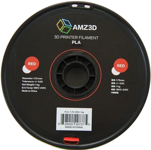 1.75mm Red PLA 3D Printer Filament - 1kg Spool (2.2 lbs) - Dimensional Accuracy +/- 0.03mm