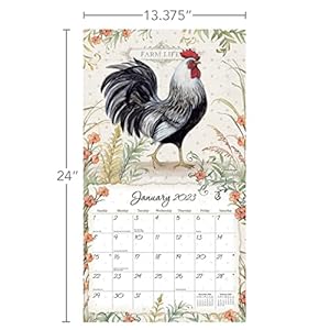 Langproudrooster2023wallcalendar  Urban Country Home Decor Lang proud rooster 2023 wall calendar  urban country home decor