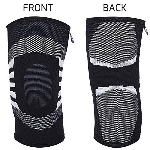 Nordic Lifting Compression Knee Brace for Women & Men, 2-Pack Knee Brace for Running Knee Pain, Knee Support Compression Sleeve, Workout Sports Knee Braces for Meniscus Tear, ACL & Arthritis Pain Relief - Gray, Large - Thumbnail 3