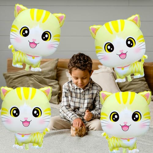 Cute Cat Balloons Yellow Smile Kitten Foil Balloons - image 3