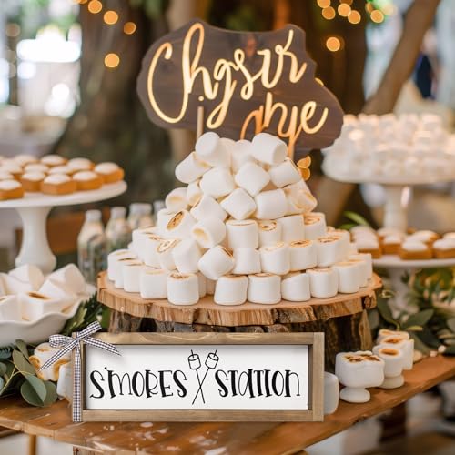 flangairy Smores Sign, Wooden S'Mores Bar Station Decorations, Camper Wall Table Home Decor