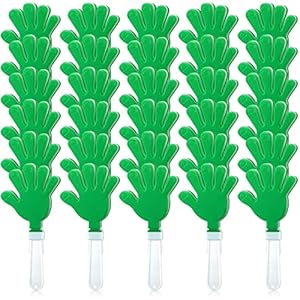 50 Pcs 7.5 Inch Green/White Hand Clapper Plastic Noise Makers for Sporting Events St. Patrick's Party Hand Clappers Noisemakers for St. Patrick's Day Party Favors Birthday Sports Game Celebration 50 Pcs 75 Inch GreenWhite Hand Clapper Plastic Noise Makers for Sporting Events St Patricks Party Hand Clappers Noisemakers for St Patricks Day Party Favors Birthday Sports Game Celebration