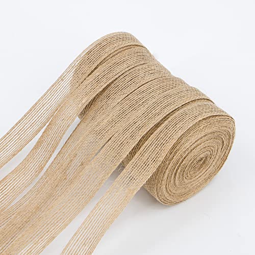 Time to Sparkle 2CM*60M Jute Craft Ribbon Burlap Rustic Hessian Ribbons for Crafts Gift Wrapping Hessian Fabric Burlap Ribbon 1 Set (6Rolls 2cm*10m/Roll) Brown - Image 4