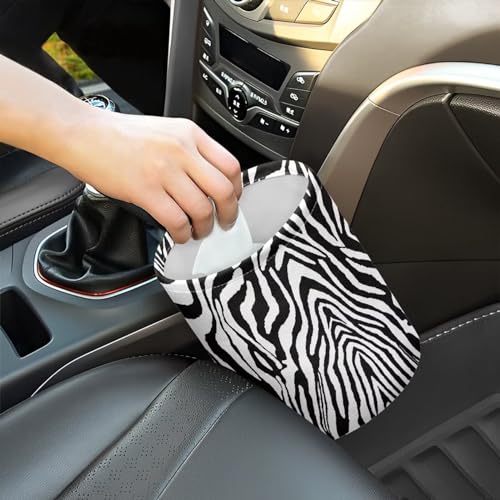 Image of Zebra Automotive Garbage Can Small Trash Can Waterproof Collapsible Multipurpose Car Storage Bag Car Accessories
