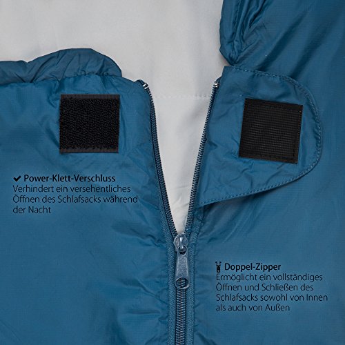 Outdoro ultraleichter Schlafsack - kleines Packmaß - leicht, dünn und warm - Sommerschlafsack (100 g/m²) / 3-4… - Image 7