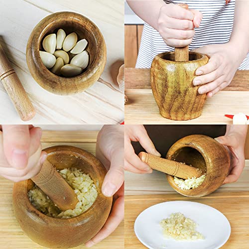 MMSSY mortaio con pestello in legno, Set per