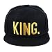WENDYWU Hip-Hop Hats King and Queen 3D Embroidered Lovers Couples Snapback Caps Adjustable (King Queen)