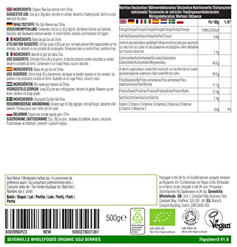 Sevenhills Wholefoods Bacche di goji Bio