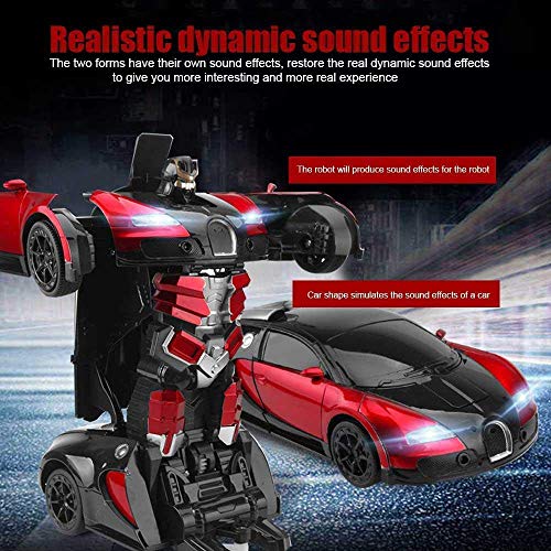 TEC TAVAKKAL Plastic Battery Operated Converting Car to Robot, Robot to Car Automatically, Robot Toy, with Light and Sound for Kids Indoor and Outdoor 3 Year, Pack of 1 (Red) (Image - 3)