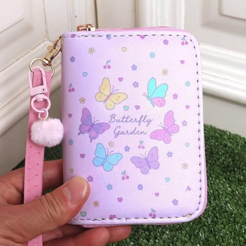 Image of AACKS Little Girls Coin Purse Kids Small Wallet for Teens Women Mini Coin Pouches with Strap Cute Cartoon Card Holder Cat Kitty Panda Unicorn