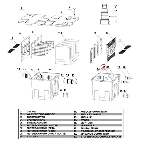 SunSun Pezzo di Ricambio per Filtro per laghetti