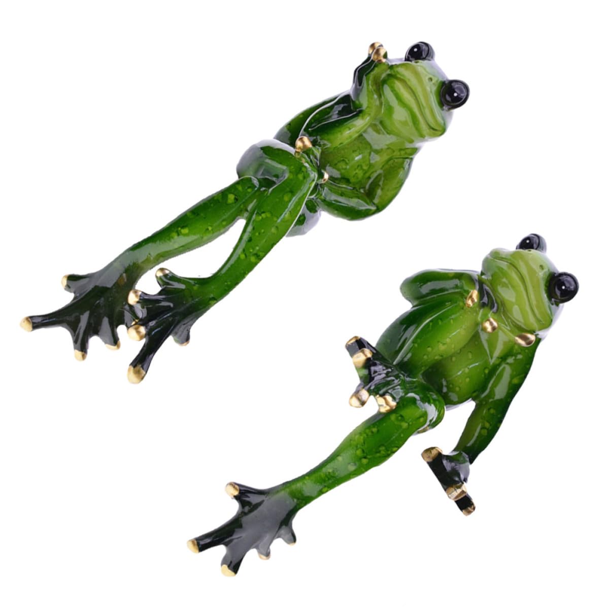 Statues de grenouilles assises en résine de haute qualité avec des finitions soignées pour bureau