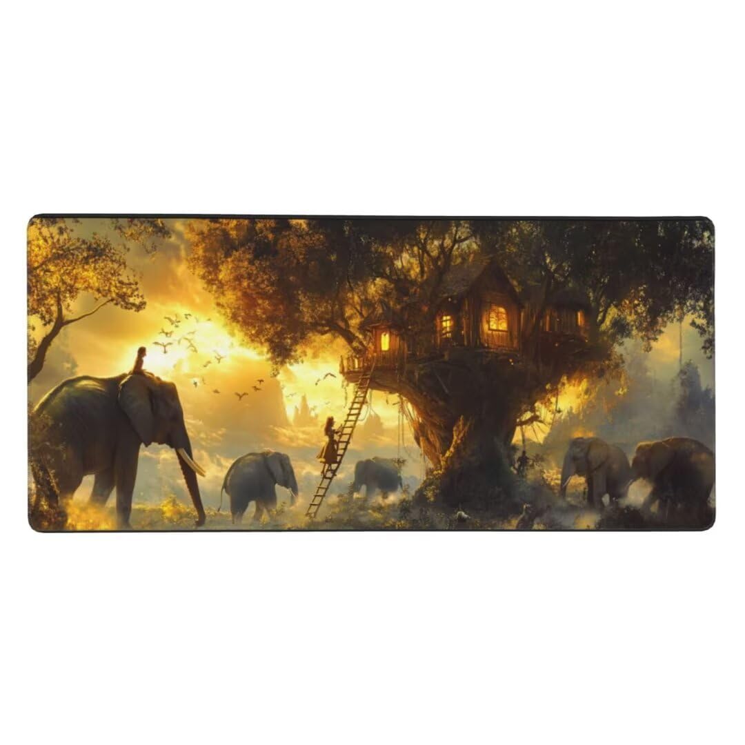 Podkładka pod mysz XXL z motywem lasu, 1200 x 600 x 3 mm, wodoodporna, podkładka pod mysz anime, XXL, podkładka pod mysz dla graczy, duża poprawa precyzji i prędkości, akcesoria do gier, dekoracja