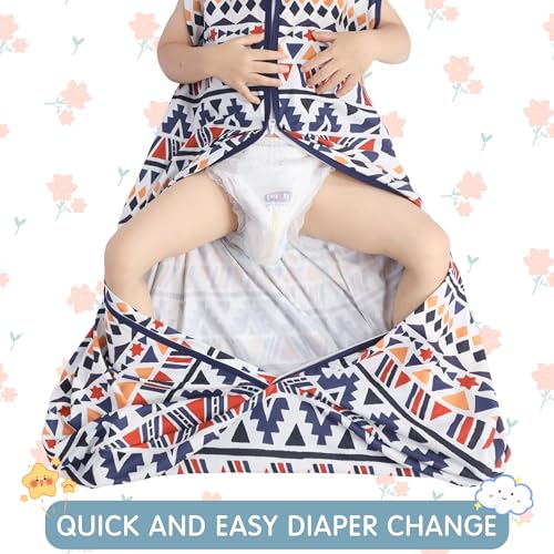 Image of BSTOPPT 3 Pack Baby Sleep Sack 100% Rayon Cotton Baby Sleeping Bag 2-Way Zipper Toddler Wearable Blankets TOG 0.3. (Soccer&Triangles&Blue, 12-18 Months)