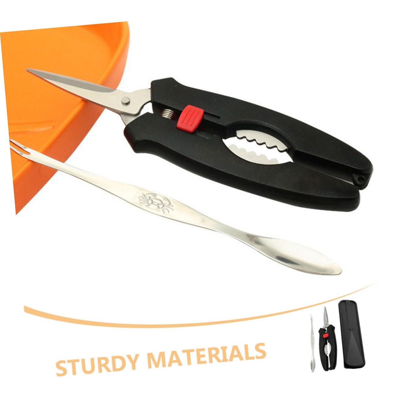 iplusmile 5ensembles Outils De Fruits De Mer Métal pour Déguster Les Crabes avec Pince Fourchette Et Boîte De Rangement Accessoires Pratiques De Cuisine pour Amateurs De Crustacés