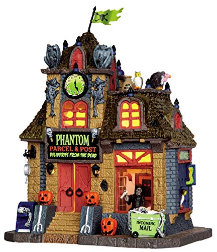 Lemax Spooky Town Phantom Parcel & Post Lighted Building, #45667, 9.45-in