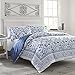 Laura Ashley - Queen Duvet Cover Set, Reversible Cotton Bedding with Matching Shams, Home Decor for All Seasons (Charlotte Blue, Queen)