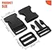 YGDZ 1 Inch Buckles, 35 Side Release Plastic Buckles and Tri-Glide Slides Parachute Black Buckles for Backpack Luggage Strap Pet Collar