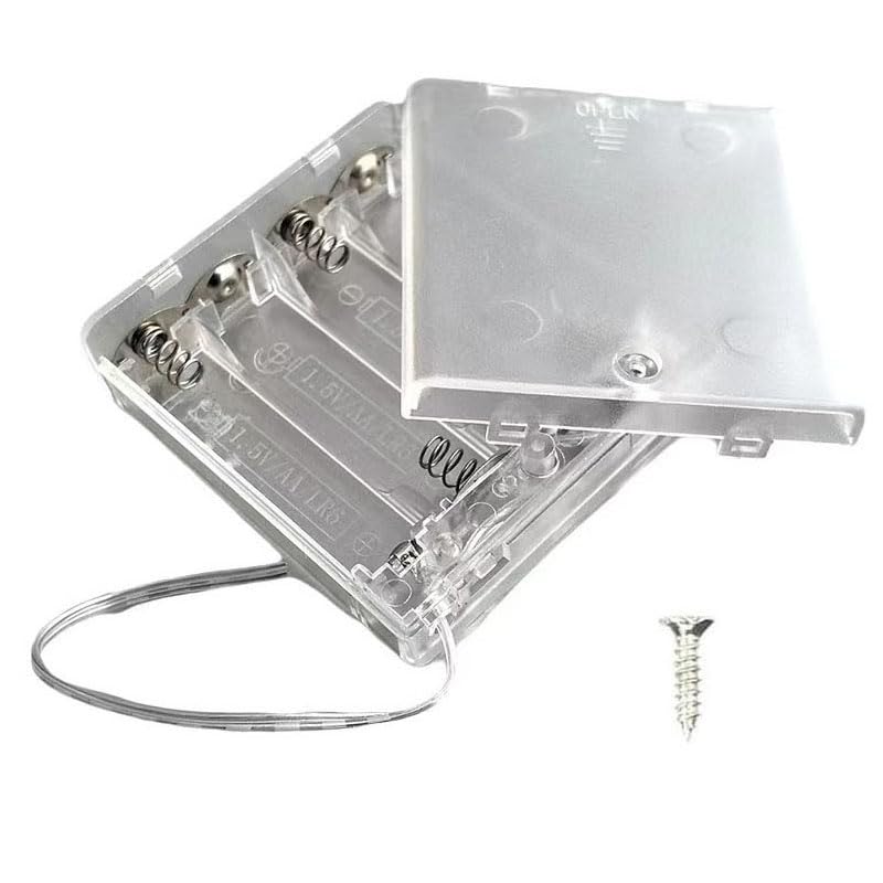 BKAEIMSTWR 4 x AA Battery Holder and Screws, 4 AA 4.5V Battery Holder with Switch, for LED String Light DIY or Fixing