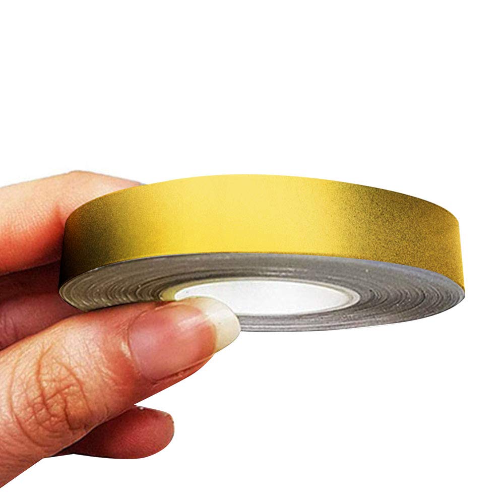 4R Quattroerre.it 10492 Trim Stripes Adhesive Strips for Cars, Gold, 10 mm x 10 mt