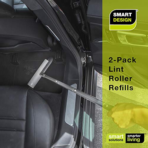Smart Design Floor Lint Roller Refill - Easy-Peel Angled Sheet - 50 Adhesive Sheets - for Cleaning, Carpet, Car, Clothing, Pet Hair [2 Pack] (100 Sheets Total) - Thumbnail 3