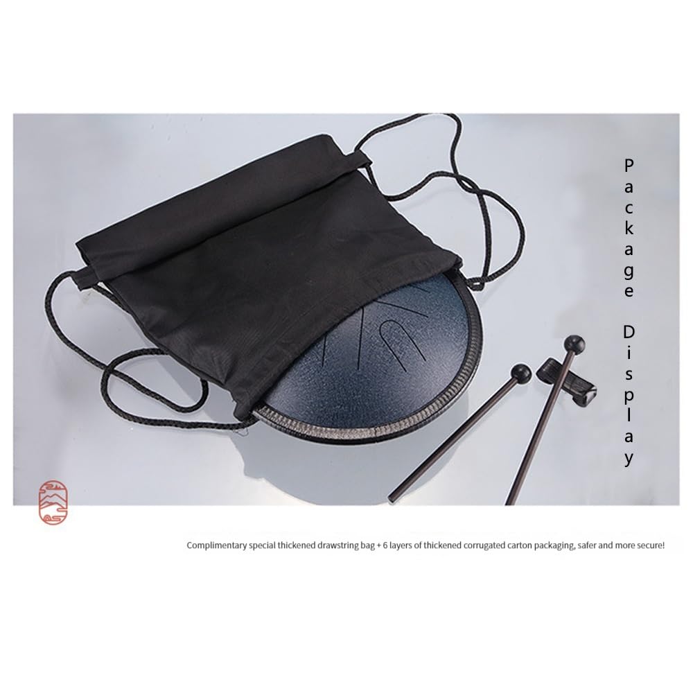 Tambor de lengua de acero 8 notas Tambor de lengua de acero de cobre de 10 pulgadas Percusión Enviar tambor avanzado Martillo Funda for el dedo Tono japonés Principiante Tambor Zen Percusión Meditació