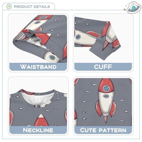 JUNZAN Space Rockets Gray Kids Girls Hoodie Sweatshirt Fleece Hoodies for Girls Sports 4T3