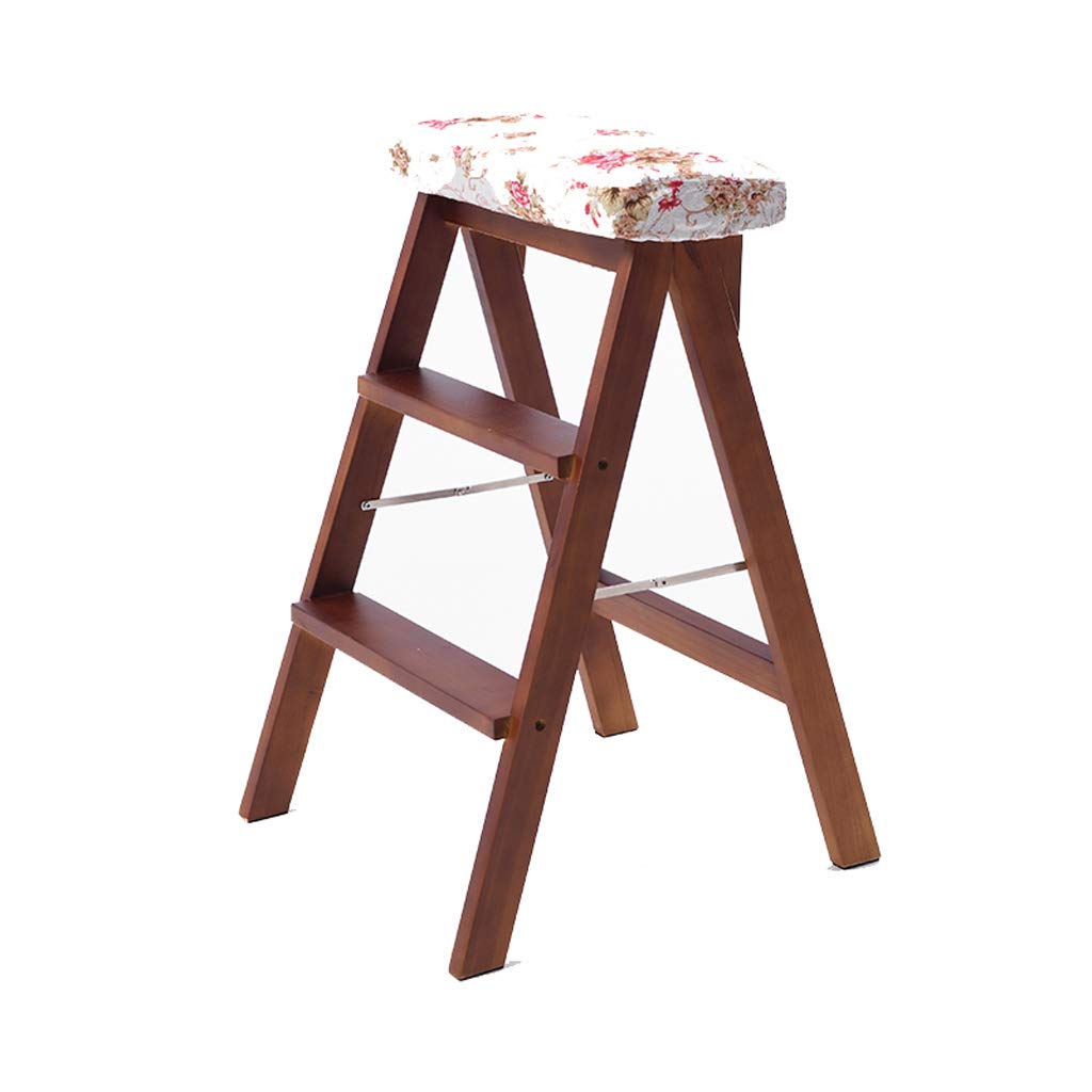 Chaise de bureau d'ordinateur escabeau pliant et tabouret de bar en bois - 8