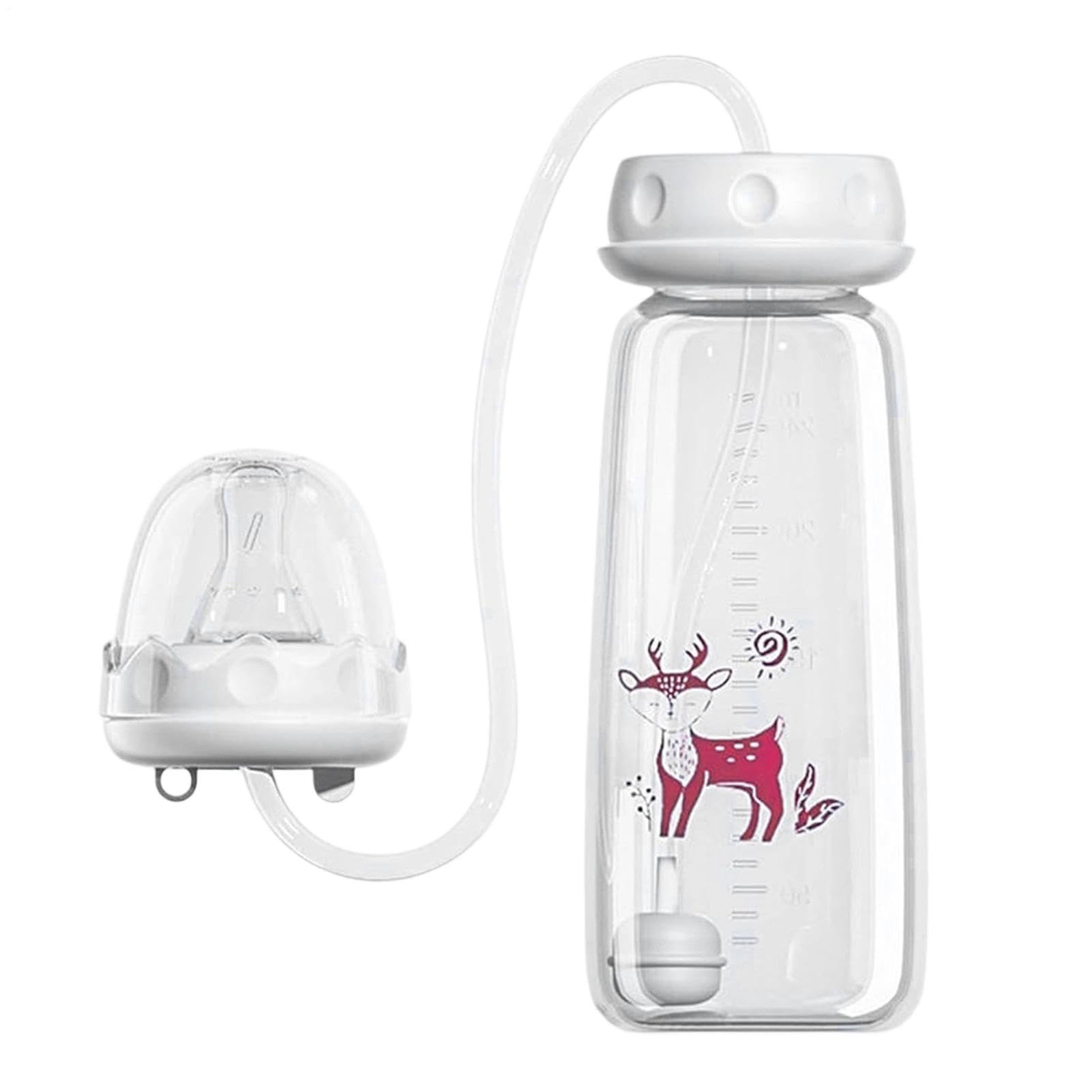 3-in 1 Hands Free Anti-Colic Babíes Bottle, with Soft Silicone Nipple, 11x5.8x14.7cm, Adjustable Fast Flow Milk Bottle, Portable Feeding Container, Compact and Safe, for Children, Travel, Home