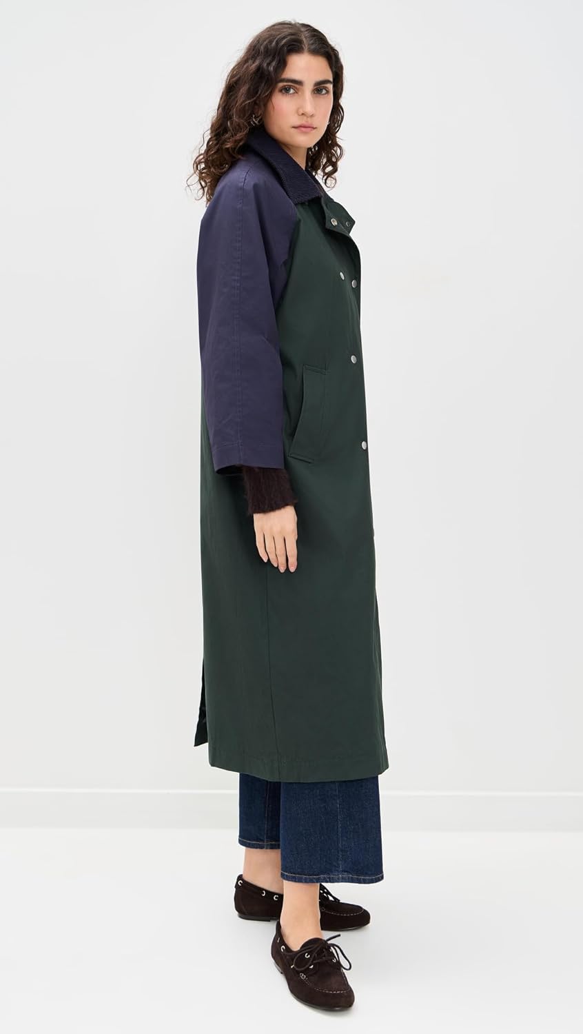 Women's Color Blocked Trench Coat - Image 4