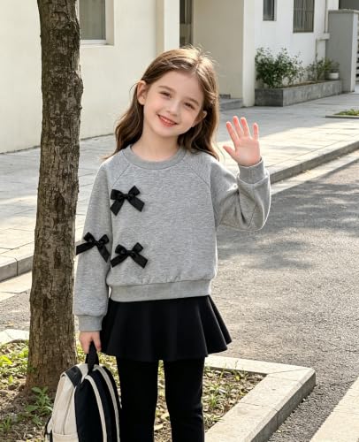 Image of Toddler Girl Clothes Ruffle Long Sleeve Heart Print Tops and Pants 2PC Little Girl Winter Outfits Size (4-7T)