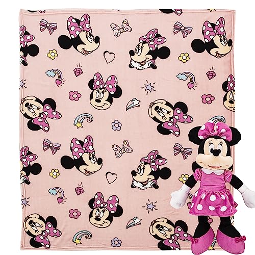 Image of NORTHWEST Minnie Mouse Favorite Things Character Hugger Pillow & Silk Touch Throw Blanket Set, 40" x 50"