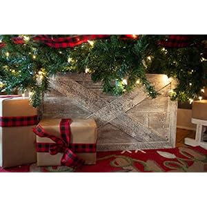 Christmas Tree Collar or Box Made of Reclaimed Wood – Rustic Tree Skirt Replacement Blocks Kids & Pets, Adds Farmhouse…