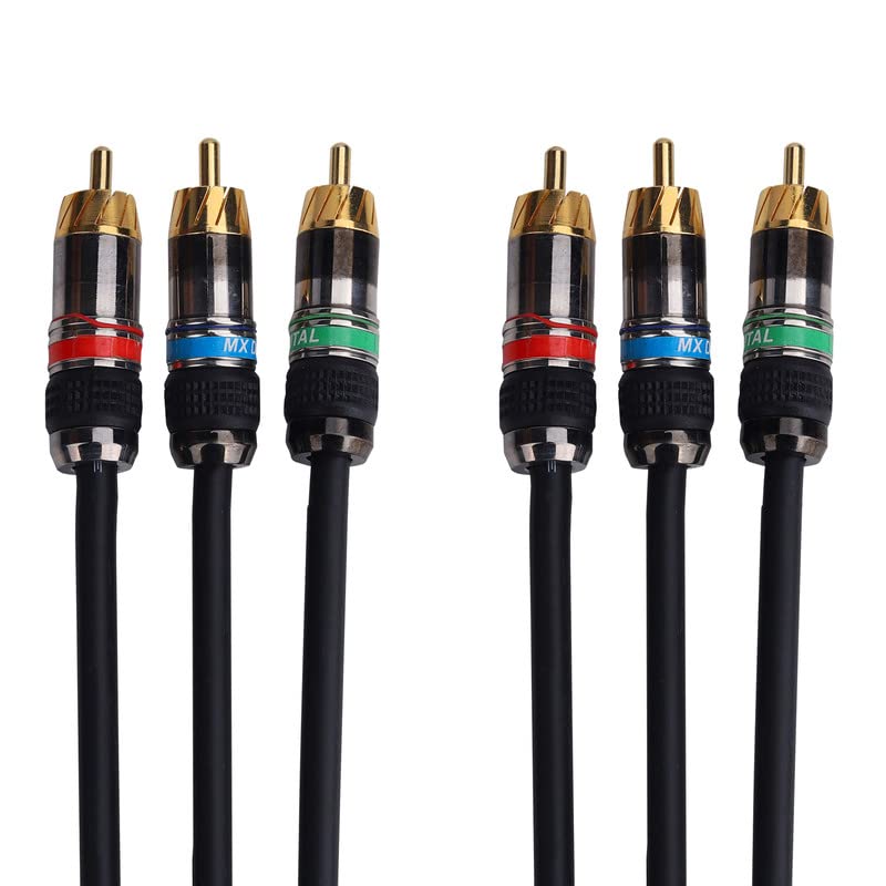 Image of MX RCA Cable 2RCA Male to 2RCA Stereo Audio Cable Gold Plated Adapter Dual Shielded for Home Theater Amplifier Hi-Fi System Car Sound Speaker PARENT (3 RCA To 3 RCA, 5M)