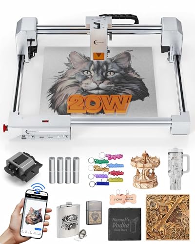Carverall X1/JL9 20W Laser Engraver and Cutter with Air Assist, Laser Engraving Machine for Wood Metal Acrylic Glass Stone, Powerful DIY CNC Laser Cutter 11.8' x 11.8' 20000mW Class1