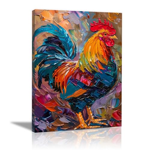 Tableau decoration murale moderne de peinture animale encadrée 60x80