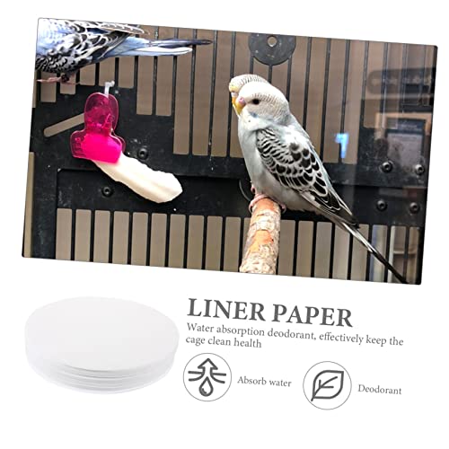 Image of Bird Cage Liner Papers Disposable Absorbent Cage Liners with Leak-Proof Bottom 11.10 X 11.10 X 0.11 in Sheets for Parrots and Small Birds Easy Cleaning