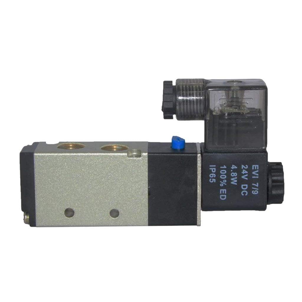 DC 24V Solenoid Air Valve 5 Port 2 Position 4V210 08 Single Solenoid Body 1/4" Thread 1/8" Pneumatic Air 2 Position 5 Way Pneumatic Control Valve 1 PC-image-24